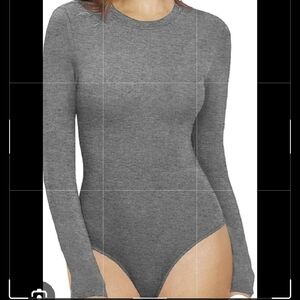 Mango Charcoal Long Sleeve Bodysuit
